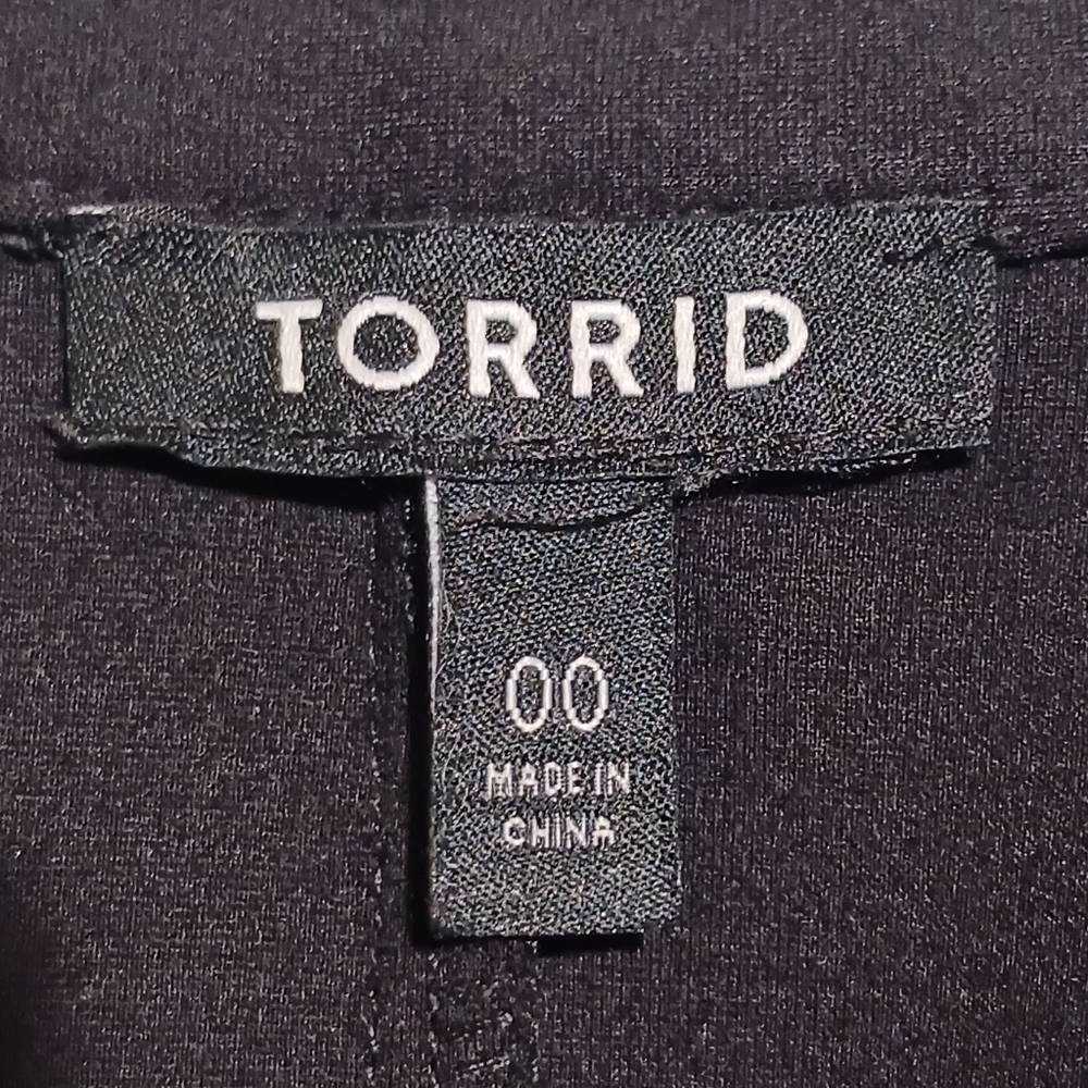 Torrid Zipper Detail Open Front Moto Jacket Streth Ponte - Picture 7 of 10